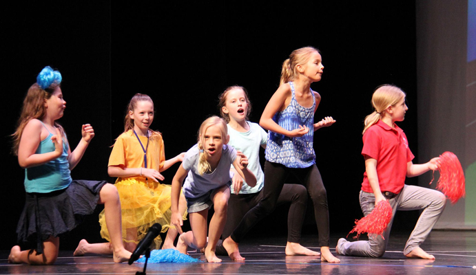 2169 Helen O Grady kids on stage