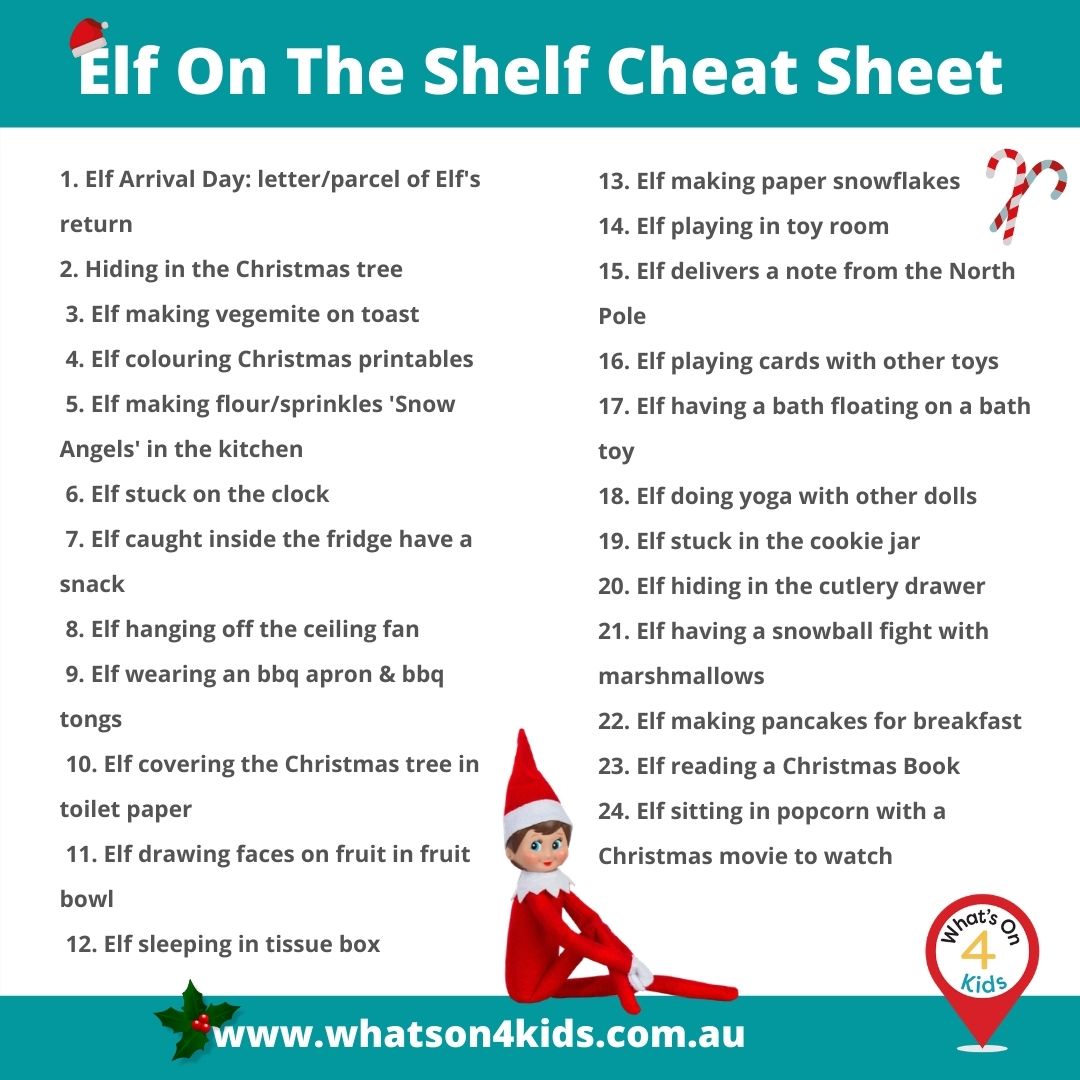 Elf On The Shelf Cheat Sheet - What's On 4 Kids